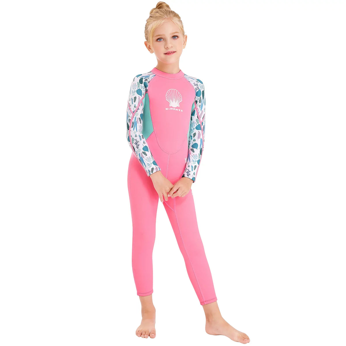 Zipper One Quick X-MANTA Diving Piece Swimsuit Surf for - Suit with Wetsuit Dry Sleeve Girls Back Long -