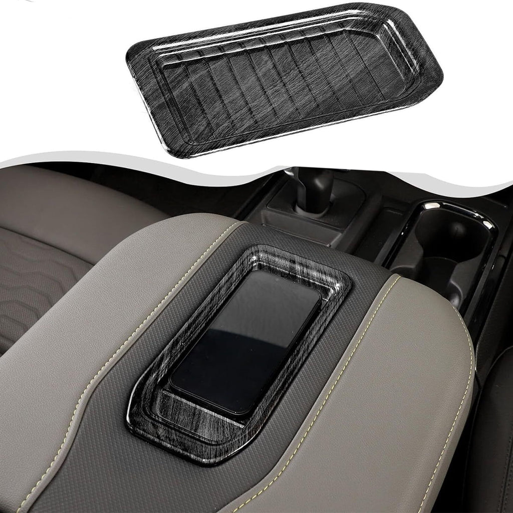 Suburban Trim Chevy Cover 2020 Tahoe Wood Storage 2021 Armrest Grain SIERRA Silverado For 2019 Center Box Fit Black 2022