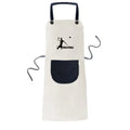 Pocket Sports Bib American Pinafore Apron Kitchen Cotton Linen Adjustable BBQ Volleyball