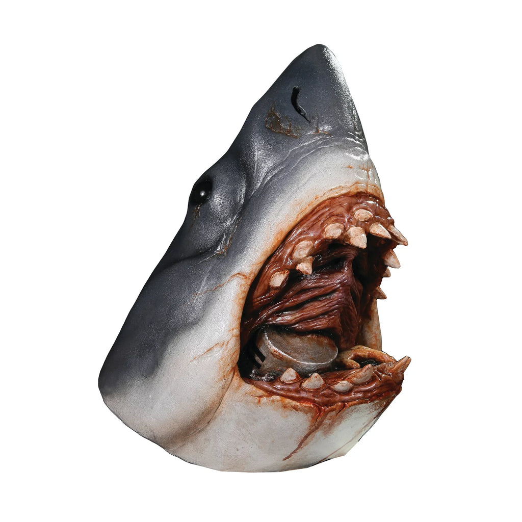 Adult Costume Bruce Halloween Trick Multi-color Studios Shark or Mask, Treat Jaws Latex Shark the for