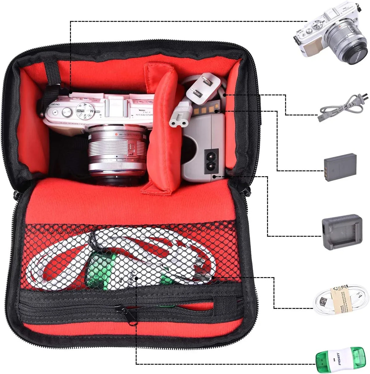 L330 Waterproof Camera B500 SX420 B700 for HS Case SX60 Coolpix Digital Powershot M5,Nikon L340 P610,Panasonic SX530 Bag LUMIX,Sony Compatible Canon a6000 SX540 Camera L840 Anti-shock