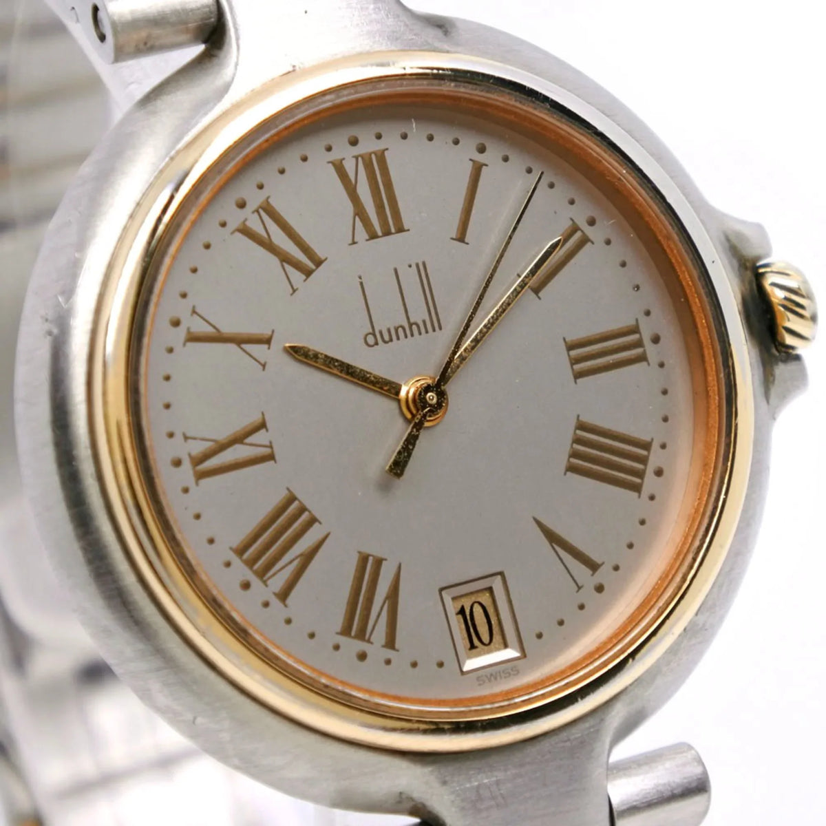 Dial Millennium (Fair) Made Silver Boys Analog Watch Swiss Pre-Owned Gray Steel Dunhill Quartz Stainless Display
