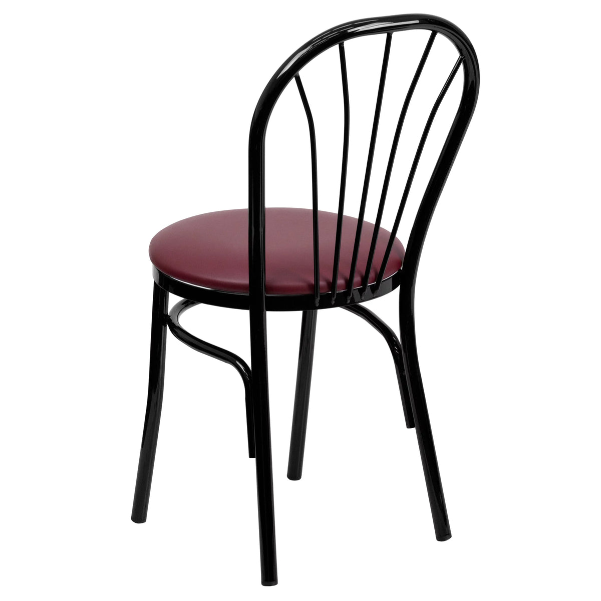 Fan Back Chair Flash - Burgundy HERCULES Series Metal Vinyl Seat Furniture