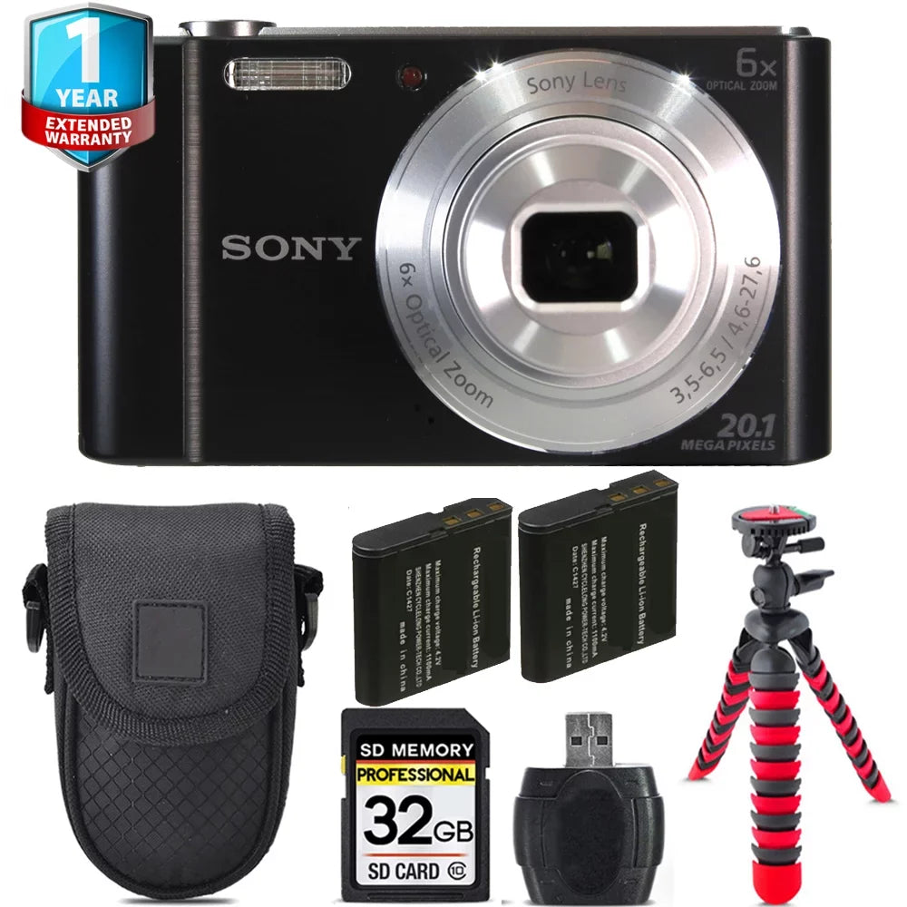 DSC-W810 -32GB Kit Yr +Tripod Camera Warranty Digital Sony + Cyber-shot + 1 Case