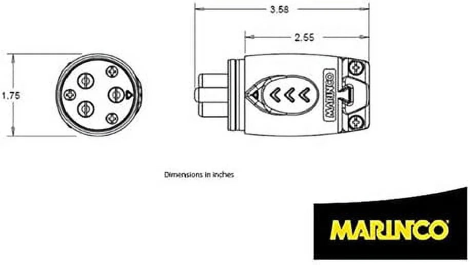Marinco Plug Receptacle 70A Motor & Trolling 12VCPS3