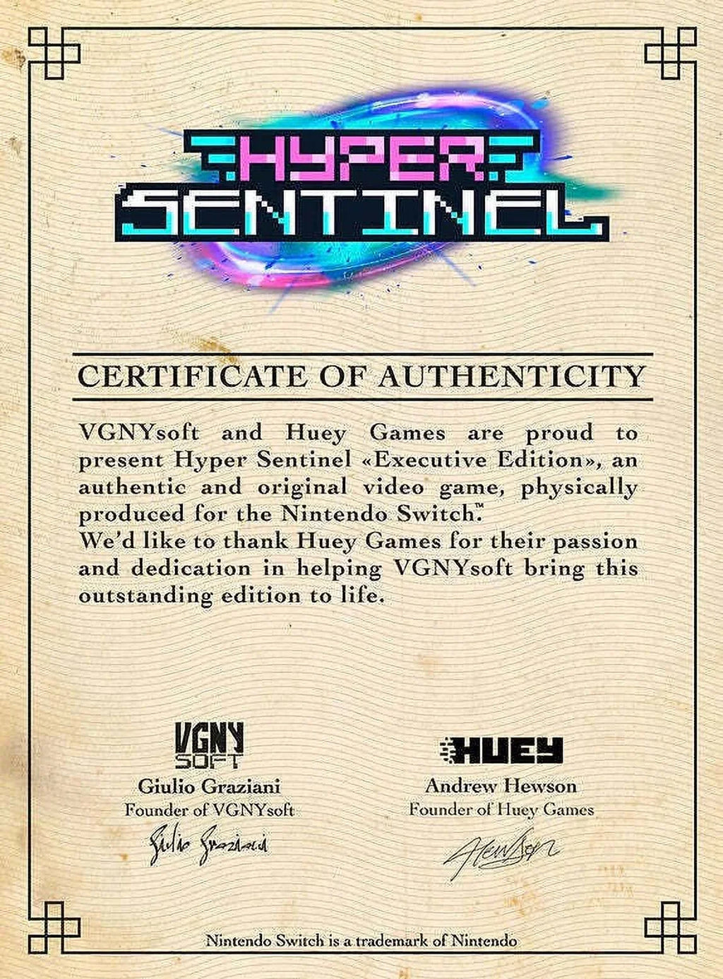Sentinel Hyper Switch] [Nintendo