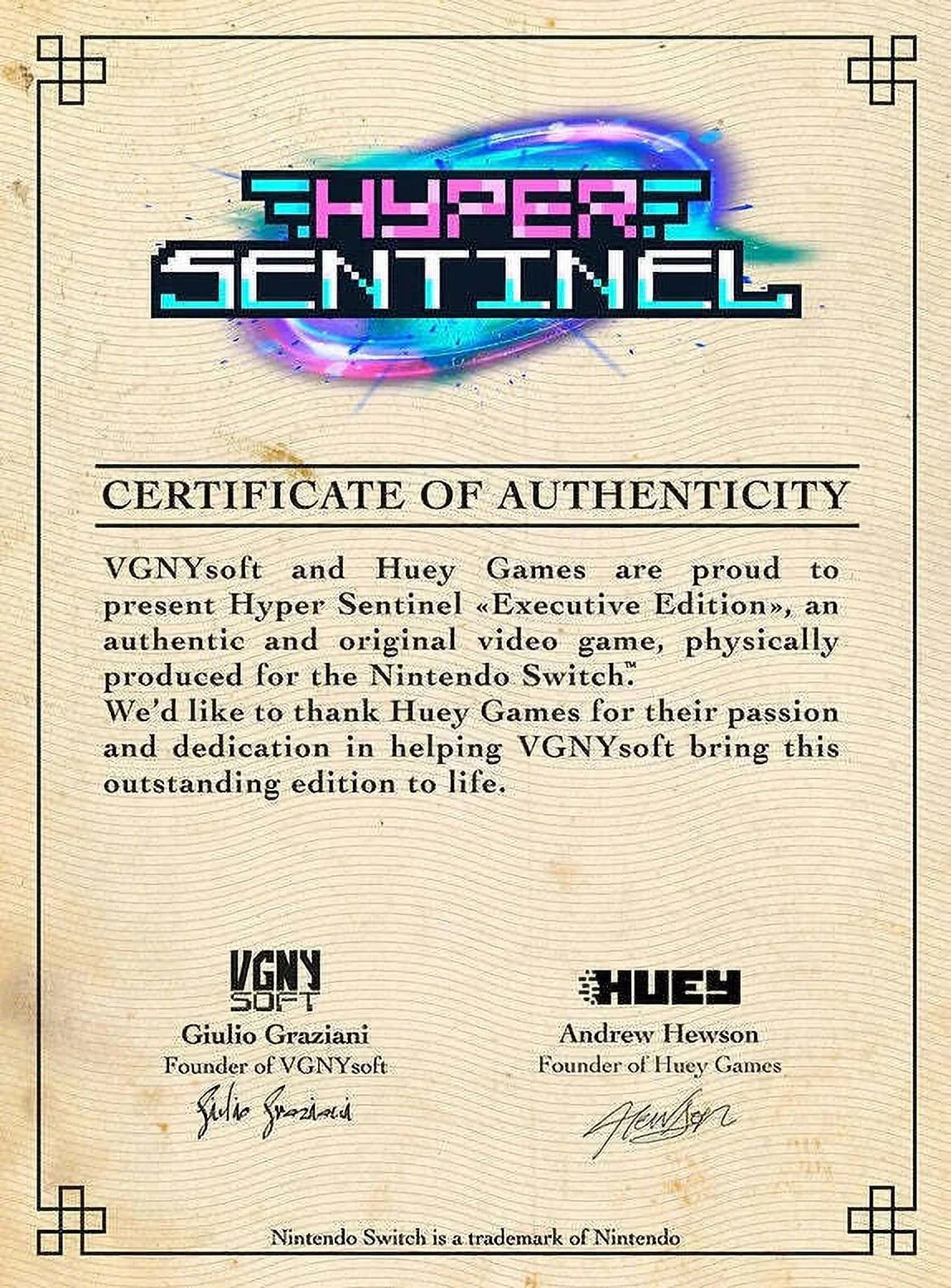 Sentinel Hyper Switch] [Nintendo