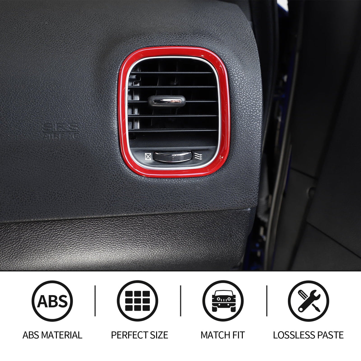 Dash Dodge Trim Interior Covers for Center Console Charger CheroCar Board 2015-2022,Red