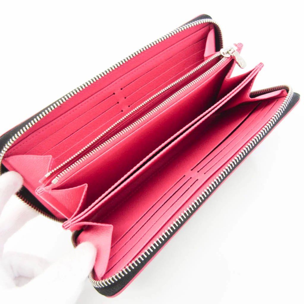 Pink,Noir Epi Wallet Leather Epi Zippy-wallet Louis Vuitton Hot Long M64838 Women's Pre-Owned (Good) (bi-fold)
