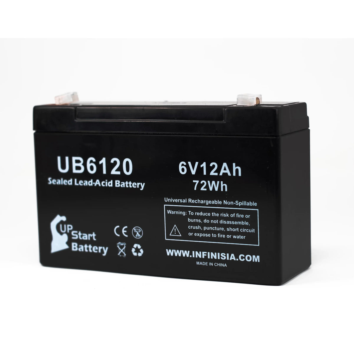 Acid 10 F2 - Includes Terminal, 12000mAh, F1 Lead Pack to 5x Battery Sealed Adapters Replacement - - Battery 850 F1 AGM, Tripp-Lite 12Ah, Compatible (6V, SLA) Terminal UB6120 Universal