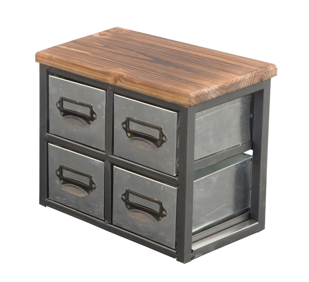 Scoop Drawer with Cheungs Frame & Top Short Galvanized 4627 Organizer Label Handle Vertical 4 - Wood Metal
