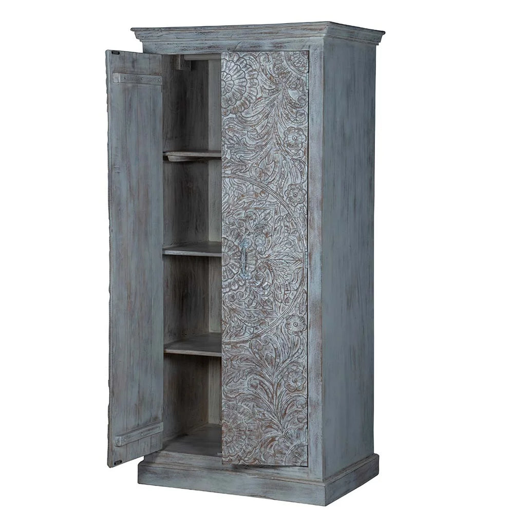 Shabby Chic Maadze Wardrobe White Carved