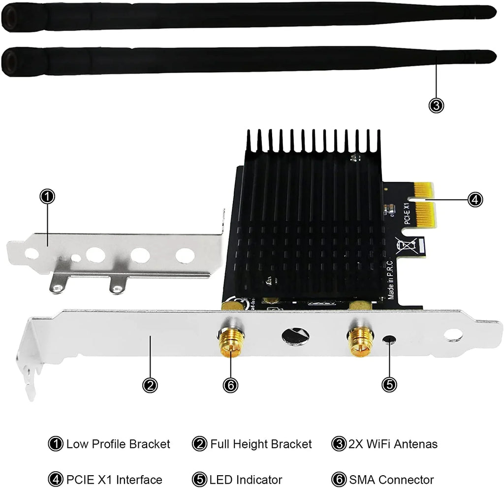 5GHz AC 867Mbps Windows Server 8 Wireless and Technology Dual Beamformee,MU-MIMO 10 2.4GHz 8.1 7 Express (32/64bit) WiFi Desktop Band PCs-TX 1200Mbps PCI 300Mbps Heatsink Card for