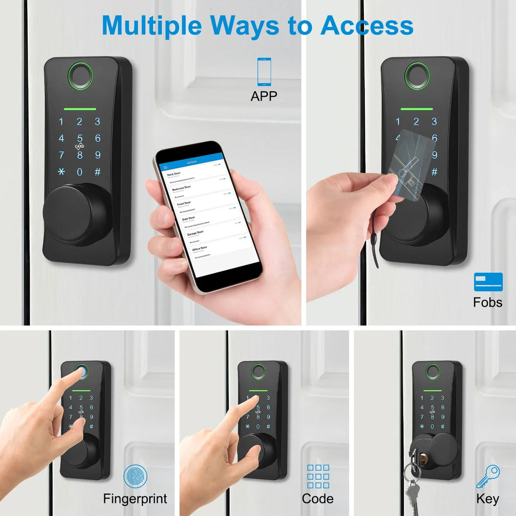 Remote Door Remote Deadbolt Lock Huiop Intelligent Lock/2 Door Keyless Lock,With App Remote Pad Lock Pad Door Siuke Keypad Lock/5-in-1 Less With Set Deadbolt Keyless Lock/5-in-1