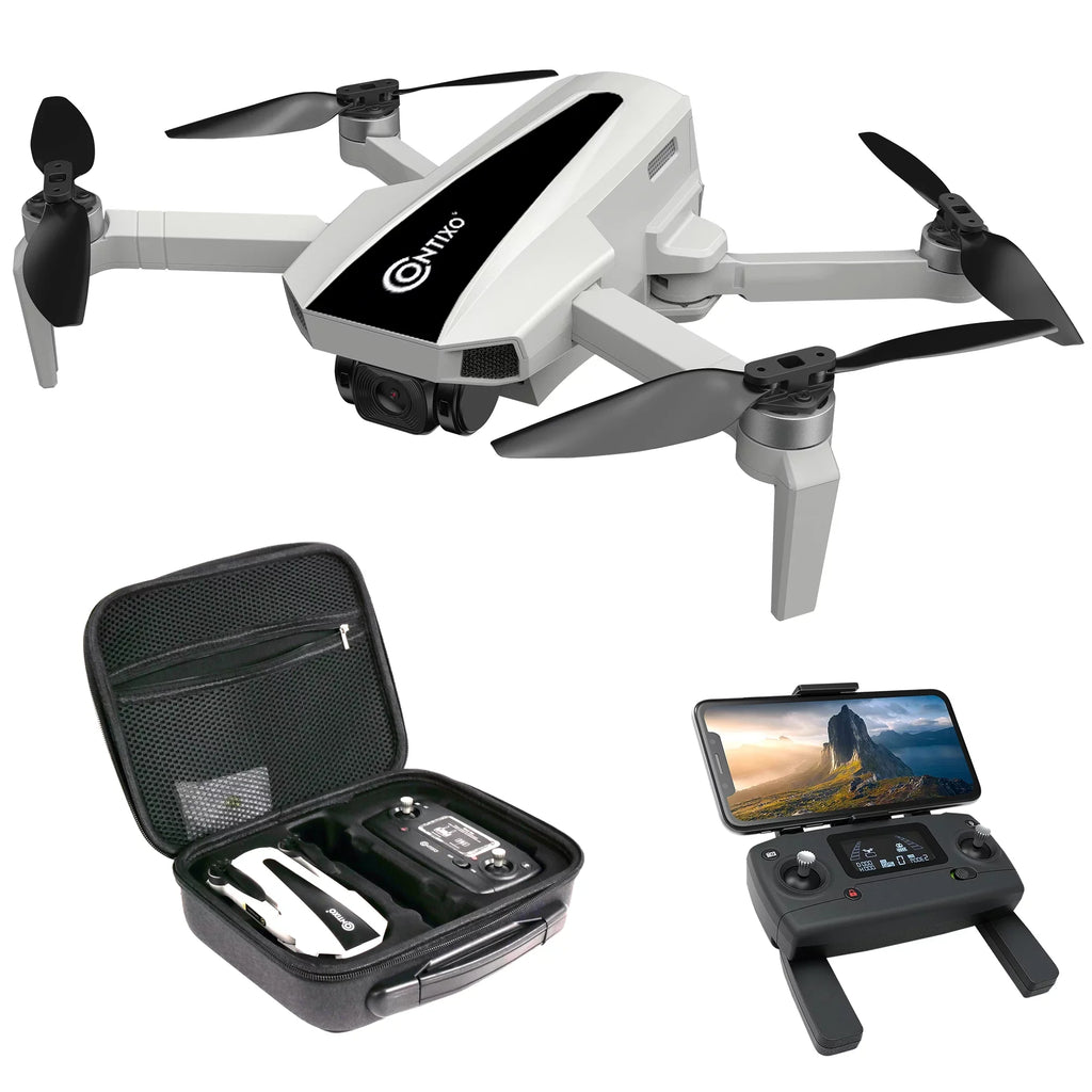 Quadcopter for Pro F31 Drone Wifi Foldable Contixo Beginners Camera, FPV 2.5K GPS with and Adults