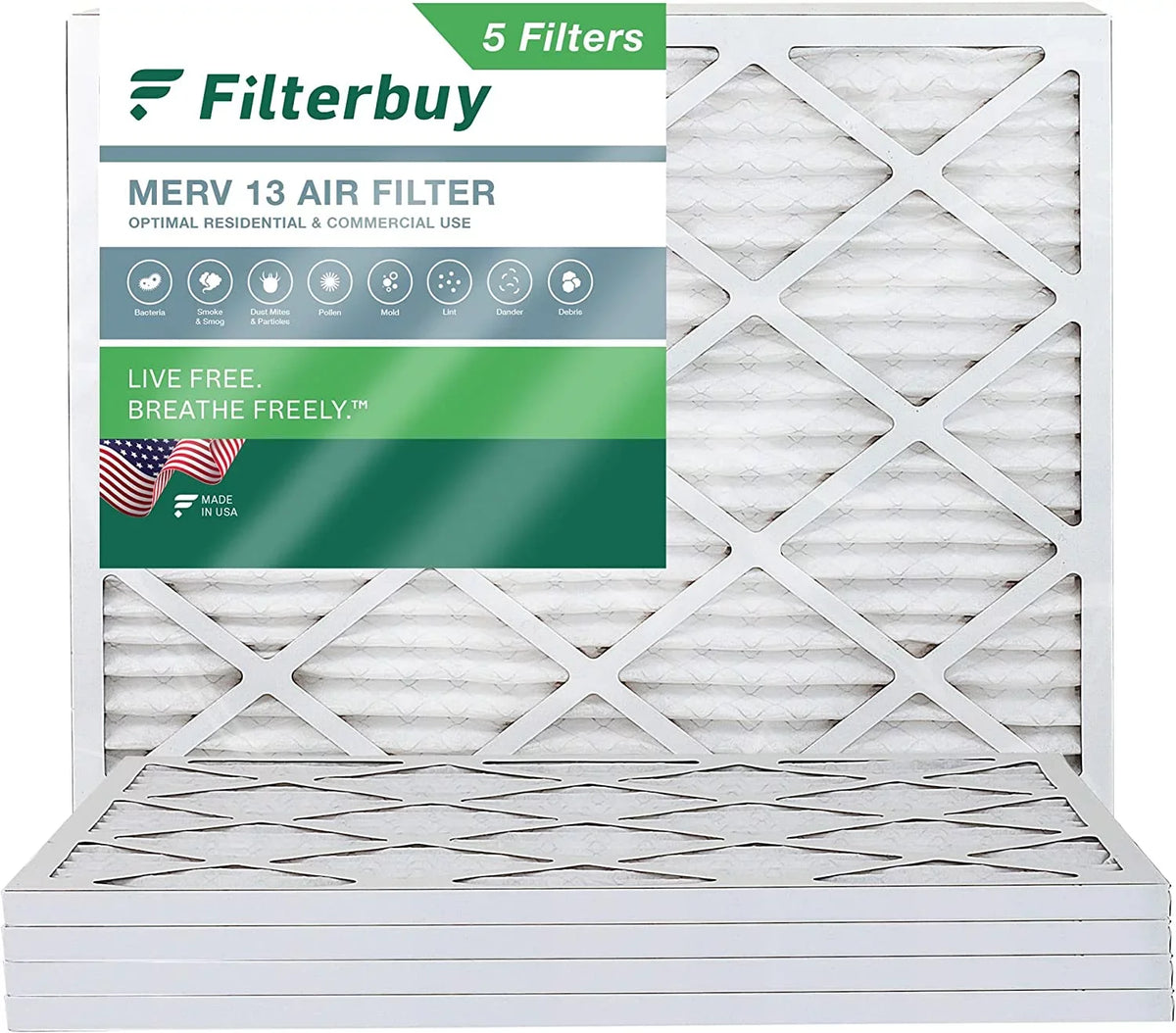 Furnace AC 16x21x1 Filterbuy 13 Air MERV (5-Pack) Filters HVAC Pleated
