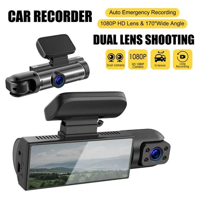 Video Xhy DVR Car 1080P or Night Cam Motion G-Sensor, Driving Dash Dual Inside Front Vision Lens Detection Camera HD Recorder