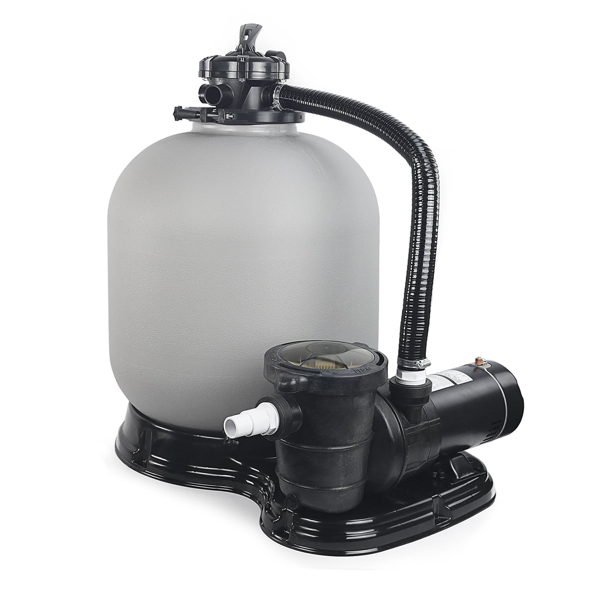 with 4500GPH 19" Set XtremepowerUS 1.5HP Pool Sand inch System Filter Multi-Port Pump Filter Aboveground
