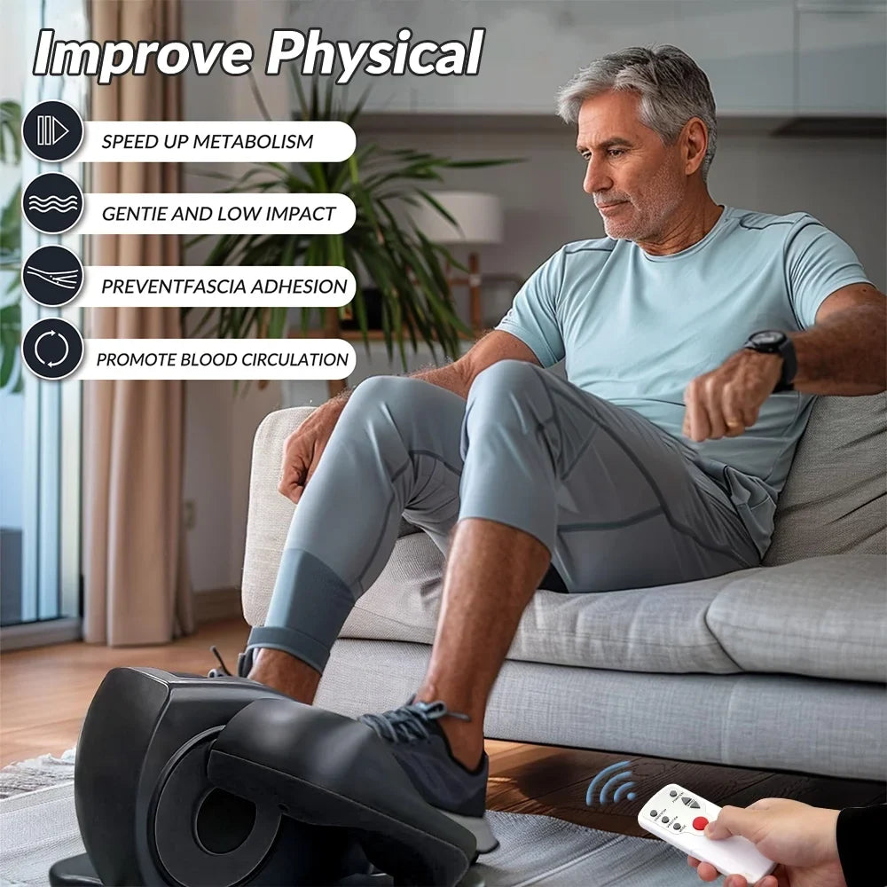 with Motorized Teens Machne Elliptical Quiet Adults Under While Pedal Portable Exerciser & Control, Sitting for Desk Seniors Leg Remote Exerciser