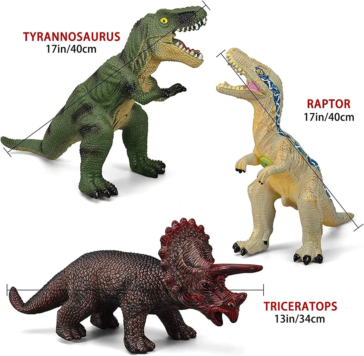 6 Inches Velociraptor Toys for Piece Lovers Favors, 13-17 Dinosaur Dinosaur Set and for T-Rex, Soft Large - Party Toddlers, Blue Dinosaur Toys Kids Gifts Perfect Birthday Jumbo Dinosaur