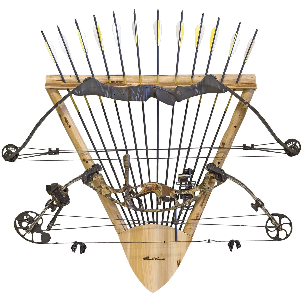 Rush 2 12 Compound Creek Arrow Rack Creations - Storage Rustic Archery Wall Bow