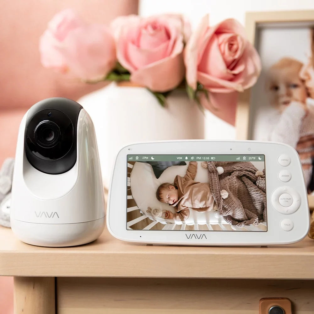 720P Audio, Monitor, Night 2-Way and Handheld Vision, Screen VAVA Baby Infrared Video Pink 5"