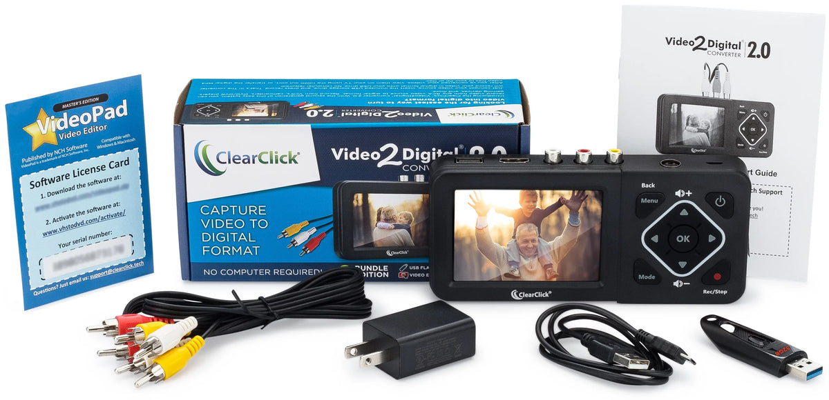 (Second Record DVD, Video Camcorder, Video (Bundle Tapes, - Generation) Systems VHS VCR's, AV, RCA, Edition) Hi8, Converter Gaming from Digital 2.0 to ClearClick