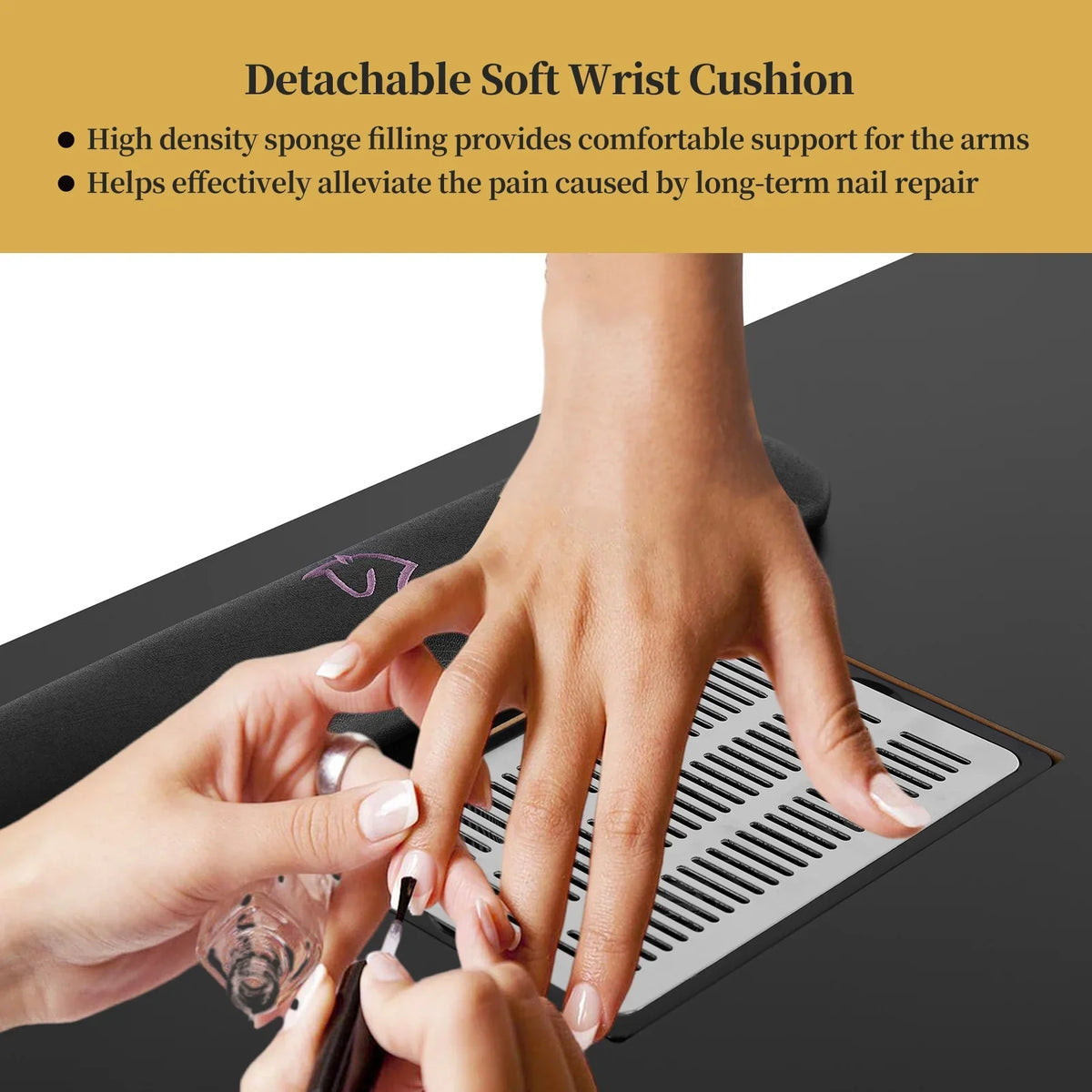 Wheels Cushion, Cabinet Resistant Technician, Rest Desk Dust Nail Acetone Table w/Lockable Nail & & Station Table - Drawers Table & Nail Manicure Collector Black for Electric Wrist LUXMARS w/