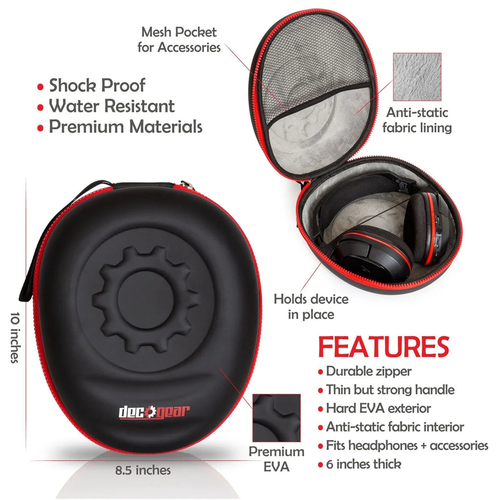 Bundle Headphones (Black) with Deco Gear Noise-Canceling Sony WH-CH710N Wireless Case