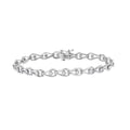 (I-J Bezel Bracelet - Pear Miracle-Set and 1/10 7.25" .925 Sterling Link Diamond Color, I3 Cttw Silver Clarity)