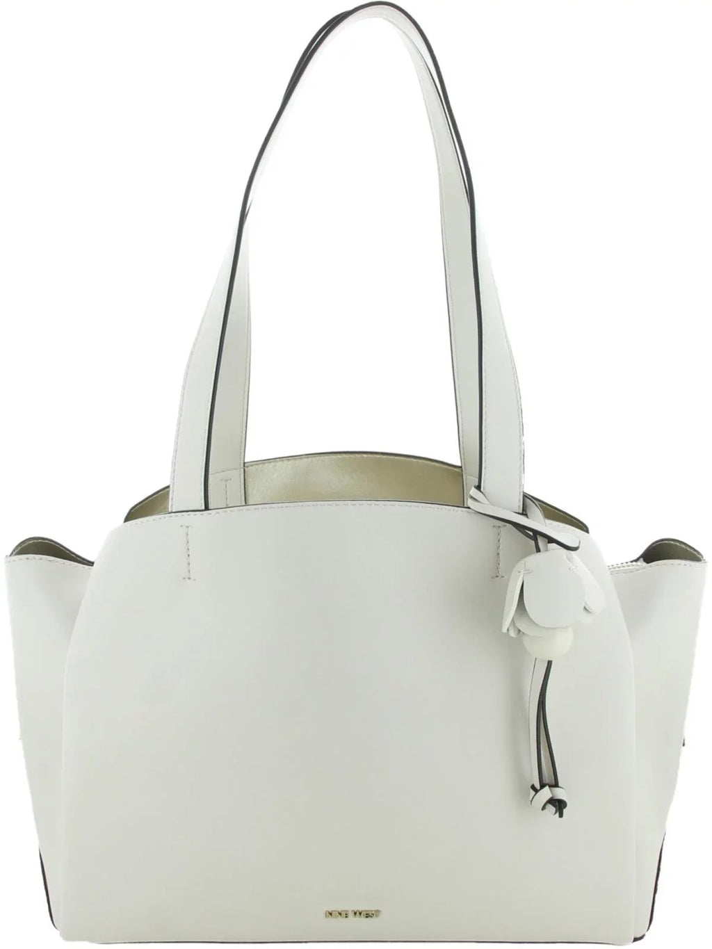 East/West Ivory Handbag Satchel Medium Faux Leather West Nine Mariele Womens