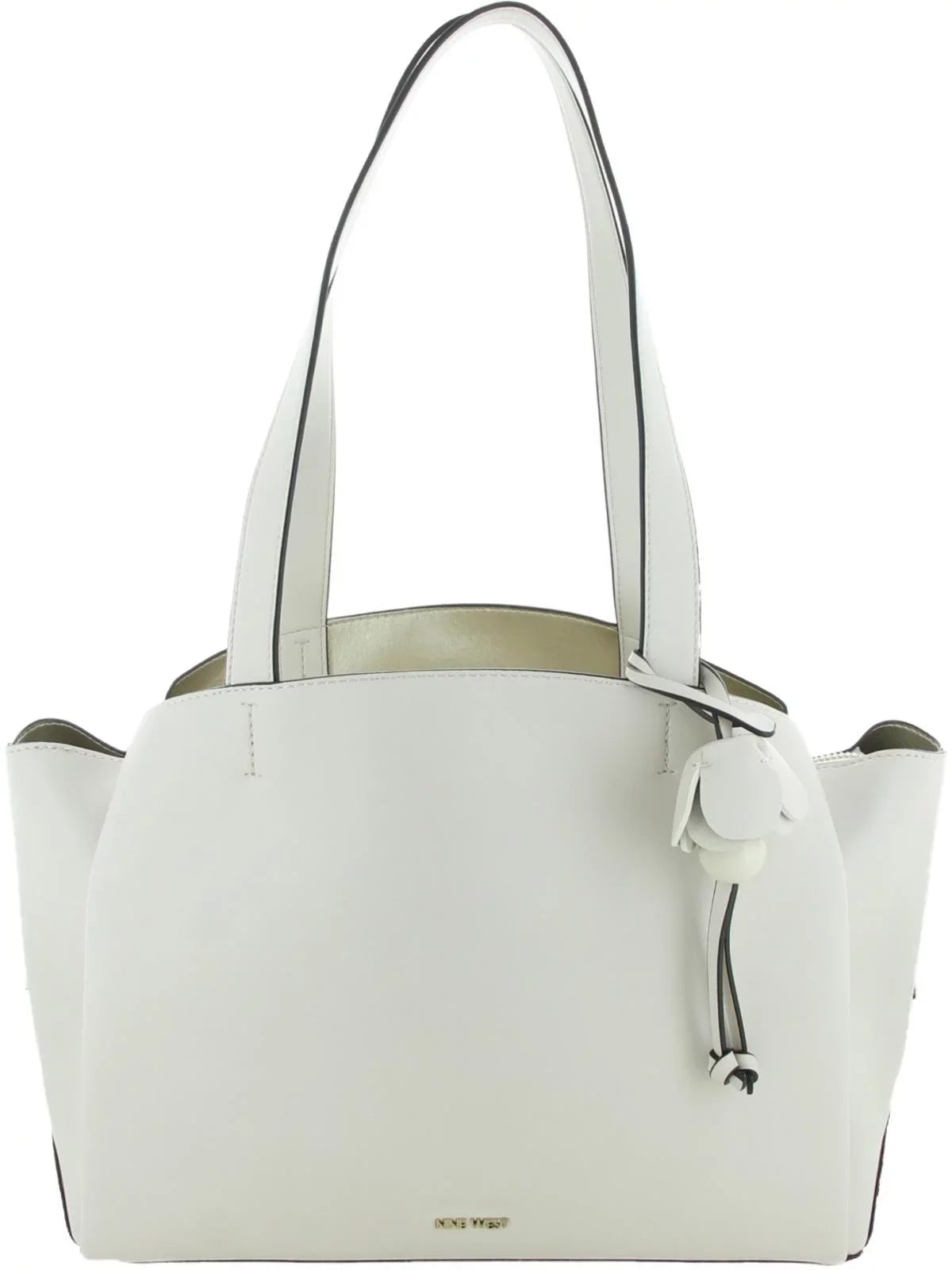 East/West Ivory Handbag Satchel Medium Faux Leather West Nine Mariele Womens