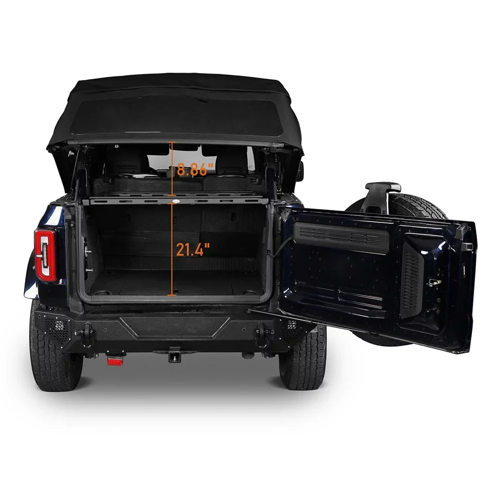 Road Box Ford Hooke Luggage Fit Rear 2021-2023 Cargo Bronco 4-Door Rack Black Basket