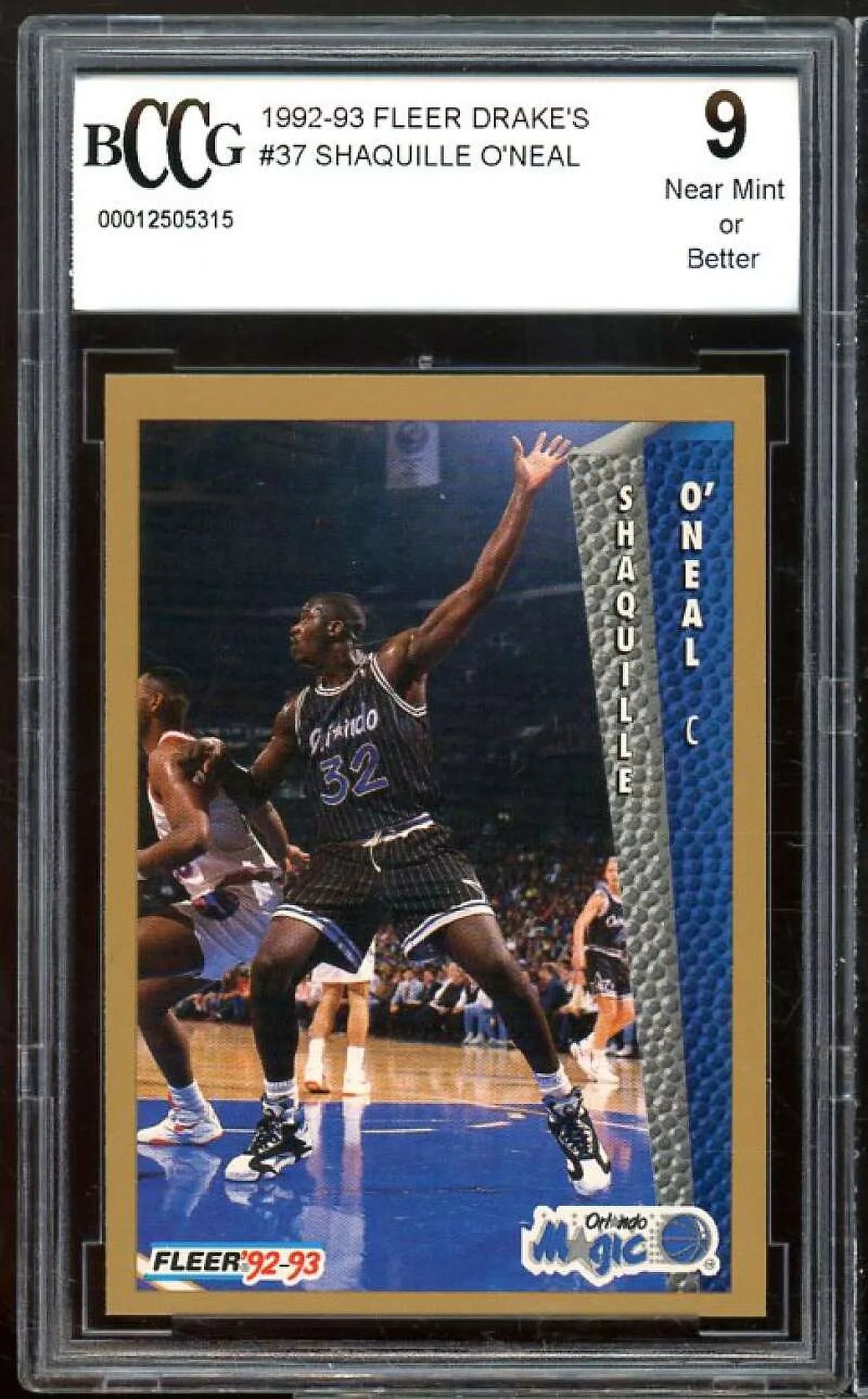 BCCG #37 Mint+ 9 BGS Card Drake's O'neal Rookie Shaquille 1992-93 Fleer