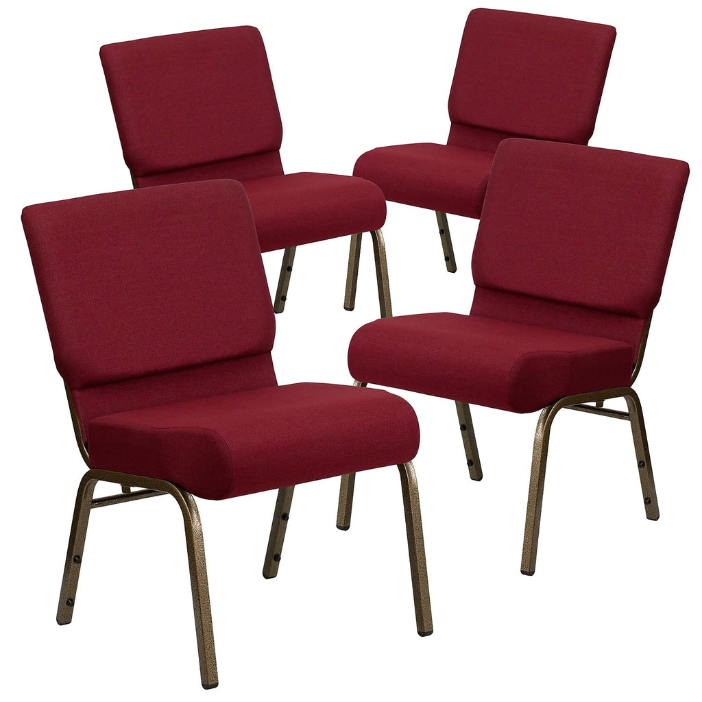 Flash Frame Pack Chair Series Burgundy/Gold HERCULES Stacking Vein 4 Furniture Fabric Church