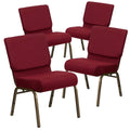 Flash Frame Pack Chair Series Burgundy/Gold HERCULES Stacking Vein 4 Furniture Fabric Church