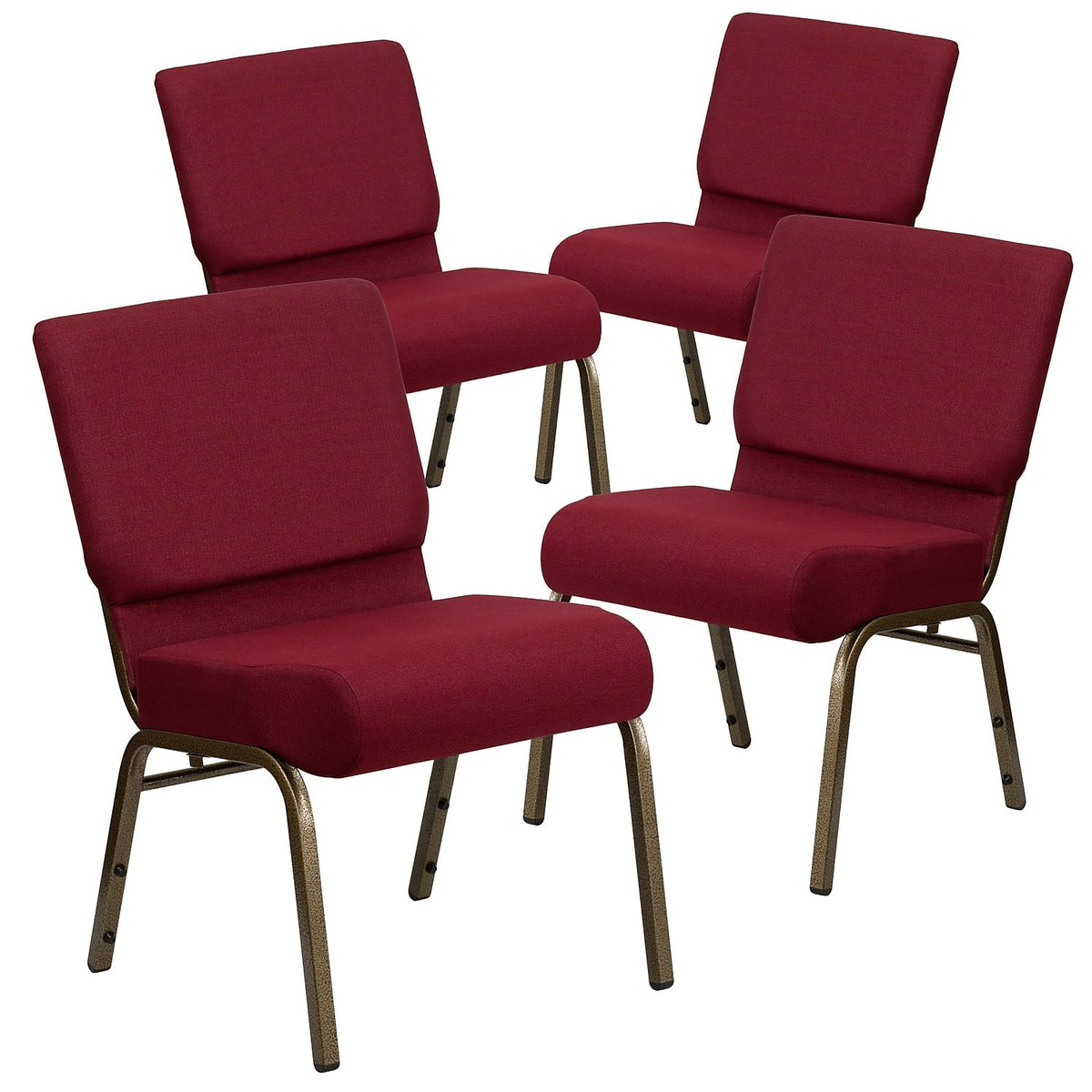 Flash Frame Pack Chair Series Burgundy/Gold HERCULES Stacking Vein 4 Furniture Fabric Church