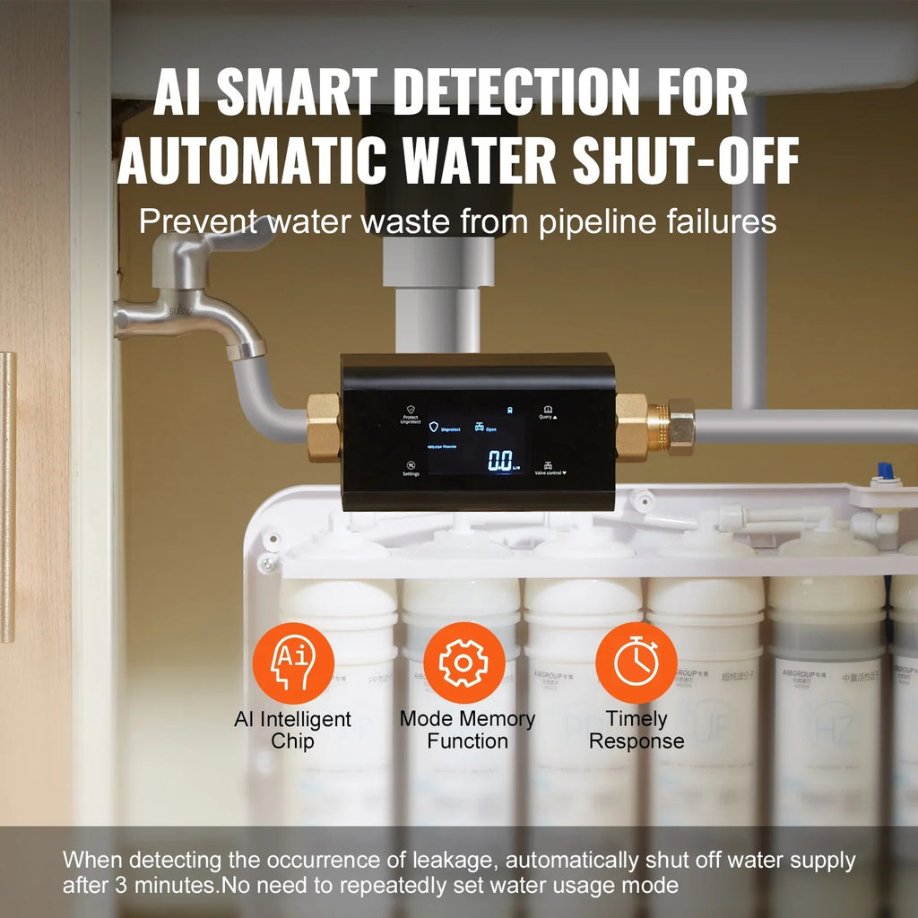 Smart or Water Detector Monitor SKYSHALO Diameter. Shutoff Automatic Leak 1" Available pipeline in 3/4"