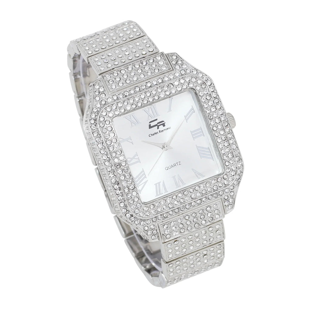 Glamour Beauty True Iced Crystal Watch, Timeless Testament to a Out Luxury Women's Classic-SLV) and Diamonds blinged-Out (L0513LA