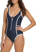 X-Large CAPTAIN SKY US Tommy Front Piece One Swimsuit, U Back Deep Zip Hilfiger