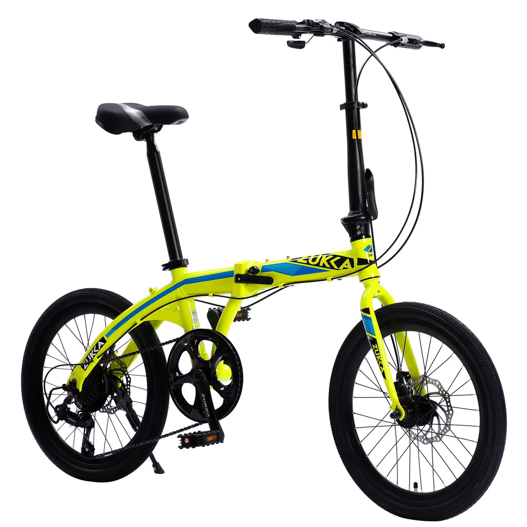 Bike, Frame, City Bike, Speed Yellow 8 Alloy Aluminium Folding 20"