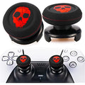 Rubber Silicone Thumbstick 2 Red) Extender Sets PS5 Dualsenese FPS Grip for PS4 Playrealm & Controller (Ghost Printing & Cover