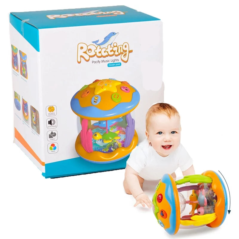 2 for Drum Boys 3+ Toddlers Melodies 6 Toys Musical Rotating Baby 12 up 1 Toys Learning Light Baby with Toys Months, Projector Gifts to , Educational Year Girls Old