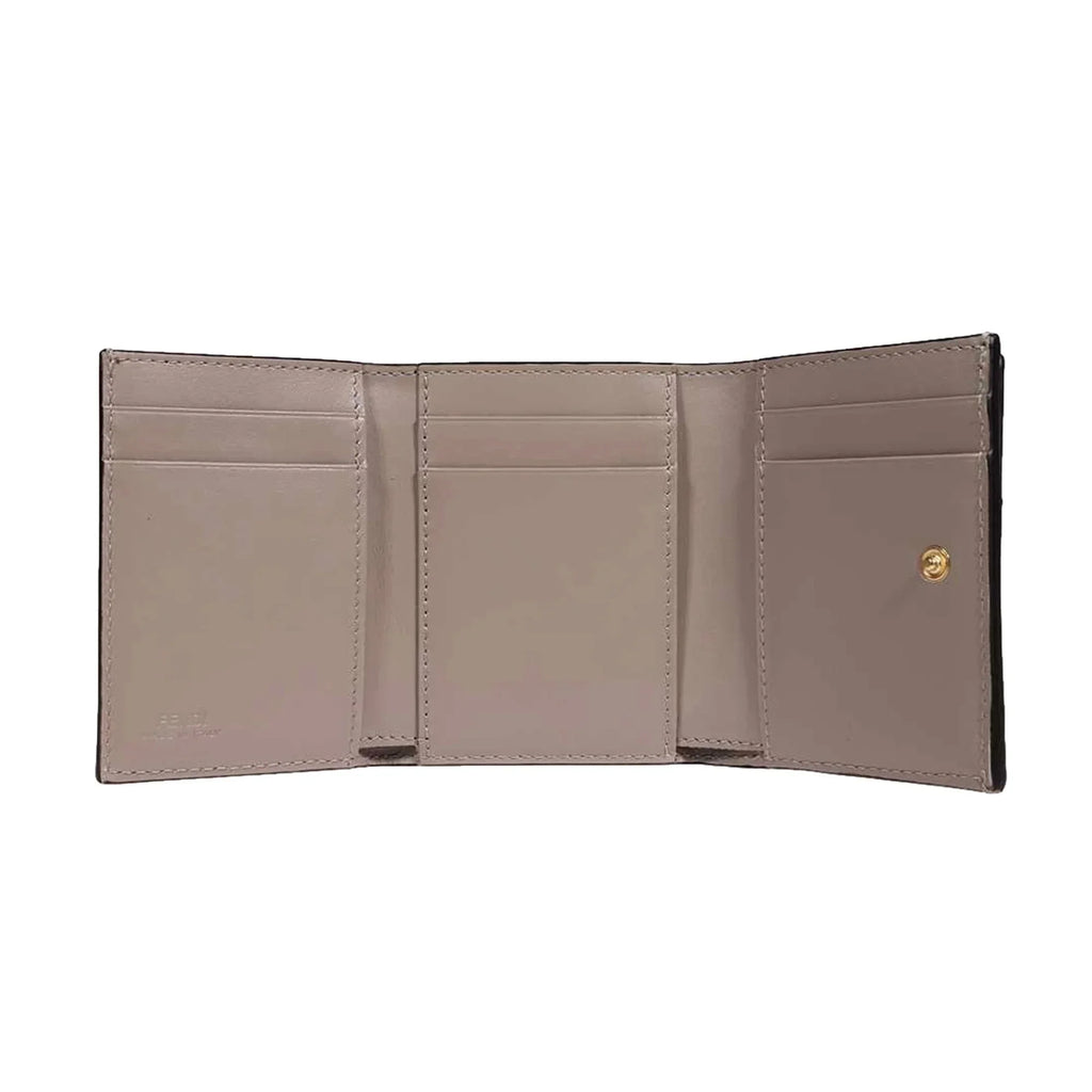 Tortora Gray Pink Trifold Calf Fendi Leather O'Lock Micro Wallet Rose