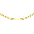 Silver JewelStop 2-Tone 18 14K 4mm Chain Omega And Sterling Domed Yellow Gold Inches Reversible Gold