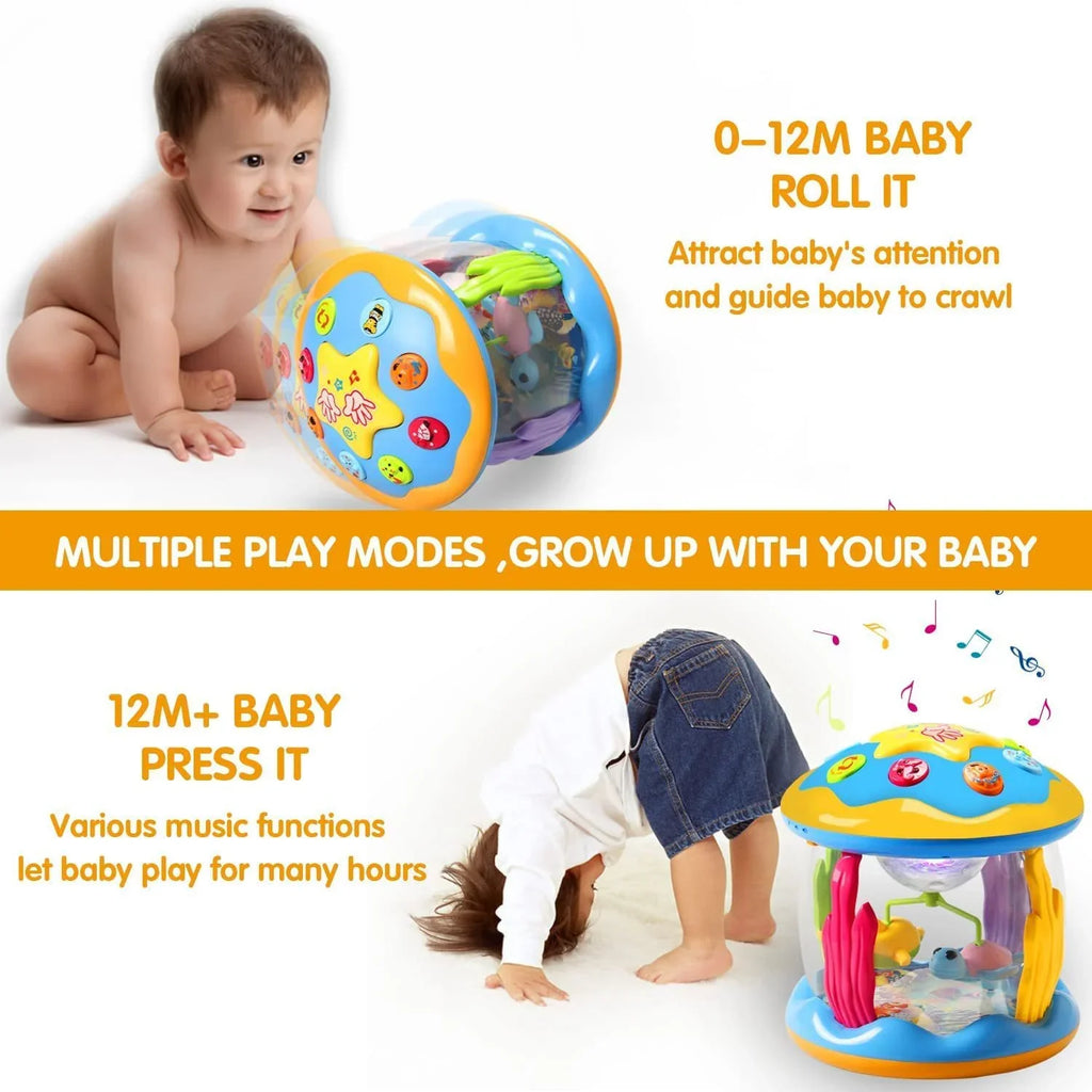 Musical Girls for 2 Toys Baby Up Light Ocean Year Baby Toddlers Crawling Old Toys Time for Infant 1 Learning Months, 6-12 Tummy Boys Gifts Toys Months 3 Toys Projector 12-24
