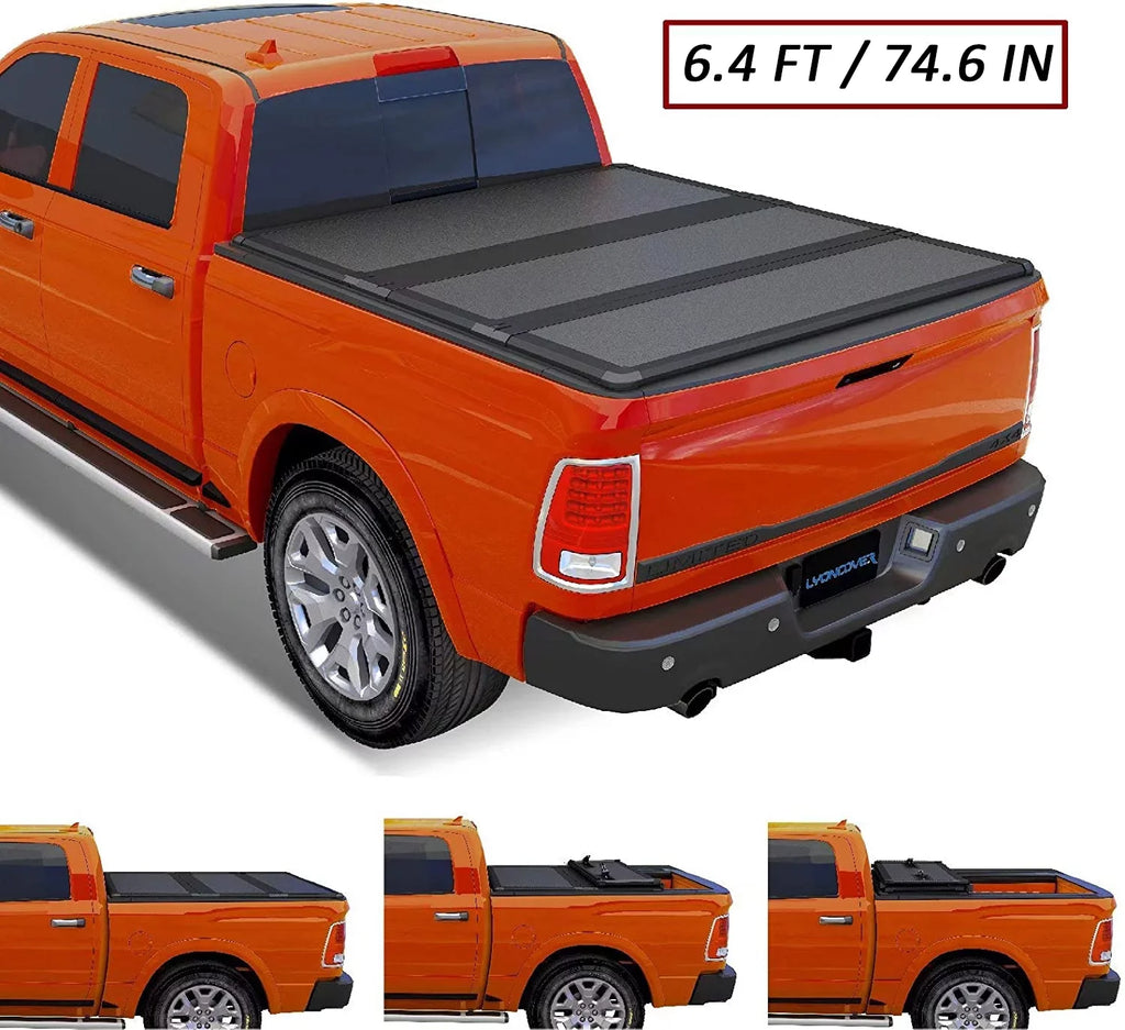 Professional Tri-Fold Deckrail 3500 System 6.4ft | 2500 FRP | Ram (74.6in) 2003-2024 Bed Bed Without Cover Kikito for Truck Hard & Rambox Tonneau 1500