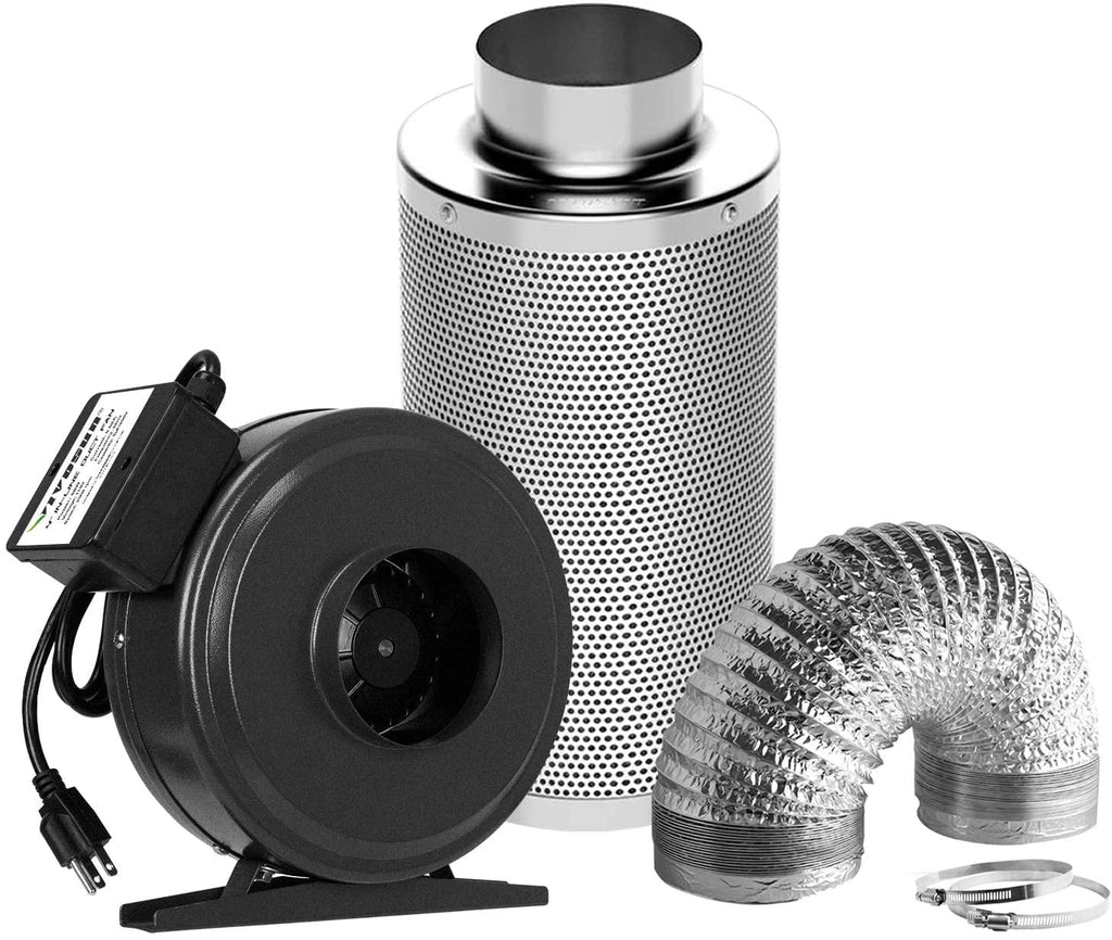 and Fan, Carbon 6'' CFM Ft Combo Kit: Filter Ducting Inline VIVOSUN Inch 16 440 Filtration 6 Air