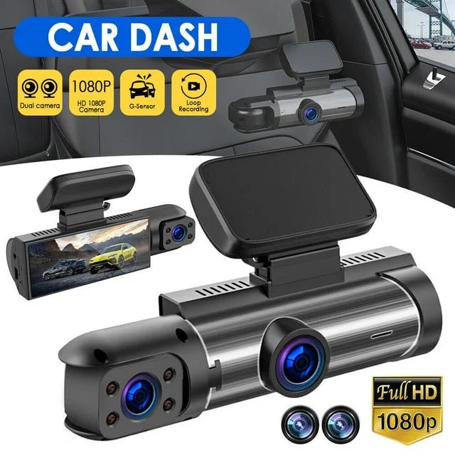 Video Xhy DVR Car 1080P or Night Cam Motion G-Sensor, Driving Dash Dual Inside Front Vision Lens Detection Camera HD Recorder