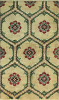 Aria Magdalen 5'1" x 3'0" Ivory/Green Rug,